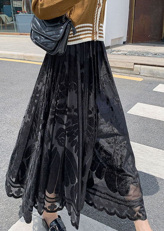 Black Velour Skirt Winter