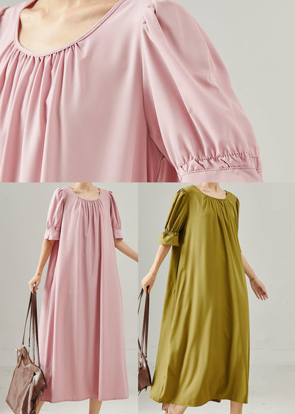 Yellow Cotton Long Dresses Oversized Summer