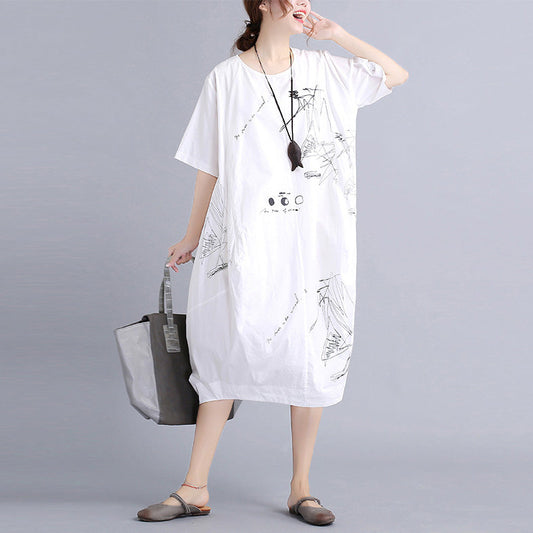 Summer Dress Shirt European Style T-shirt Dresses
