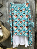 Sharks Pattern Linen Blend Comfort Shirt