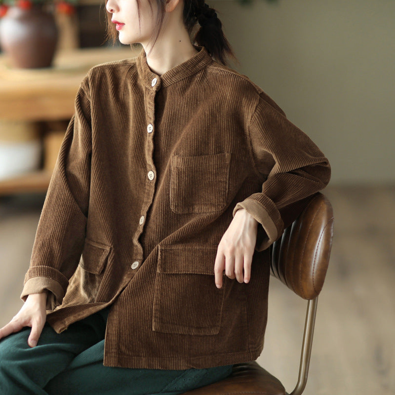Cotton Corduroy Pocket Stripe Jacket