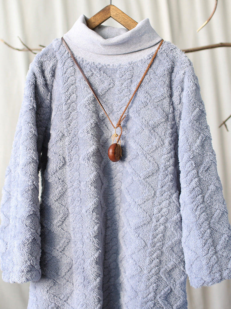 Winter Artsy Spliced Warm Loose Dress