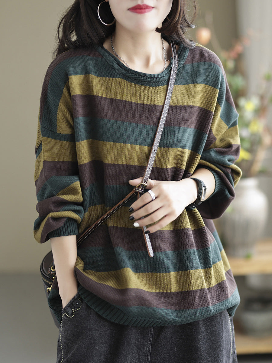Striped Commuter Loose Sweater