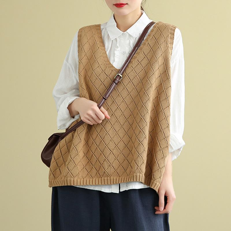 Retro Loose Knitted Sweater Vest
