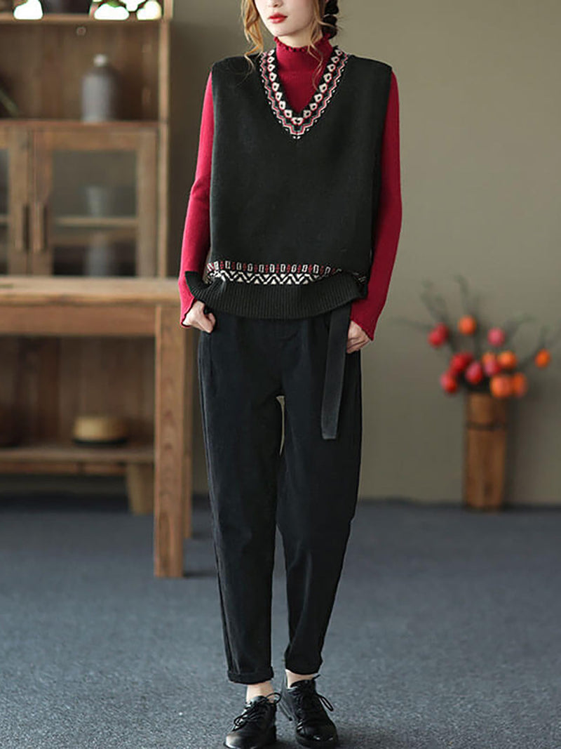 Winter Knitted Vest Sleeveless Sweater