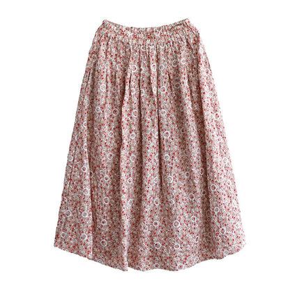 Literary Thin Large A-line Skirt