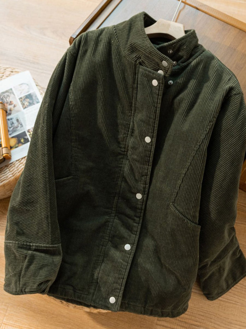 Thickened Corduroy Suit Collar Short Coat