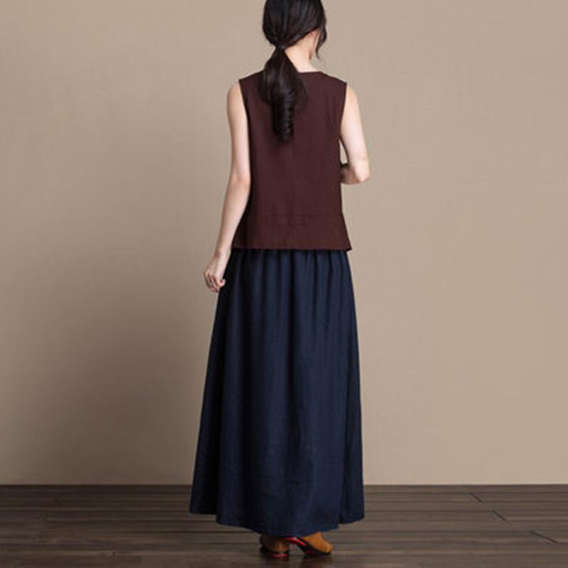 Cozy Linen New Loose Simple Skirt