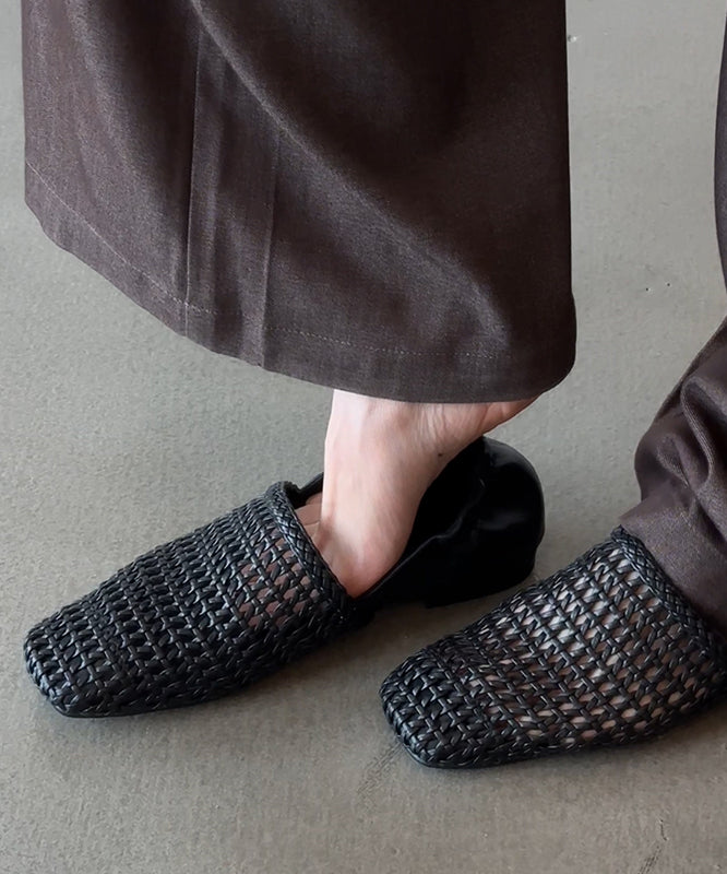 Black Simple Best Sandals for Walking Hollow Out Splicing