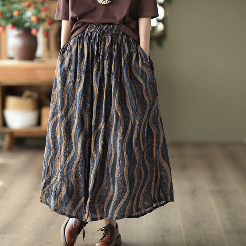 -print Elasticated Waist Skirt