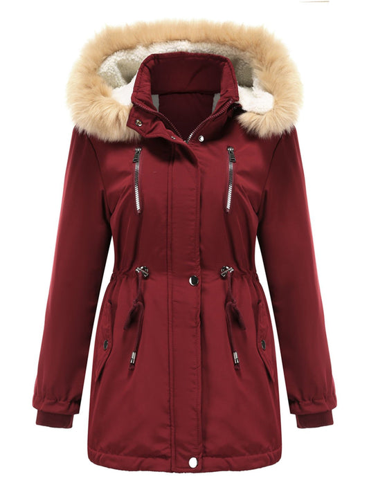 Coat Daily Lamb Wool Fall Winter Regular Midi Length Coat Color Oversized Coat