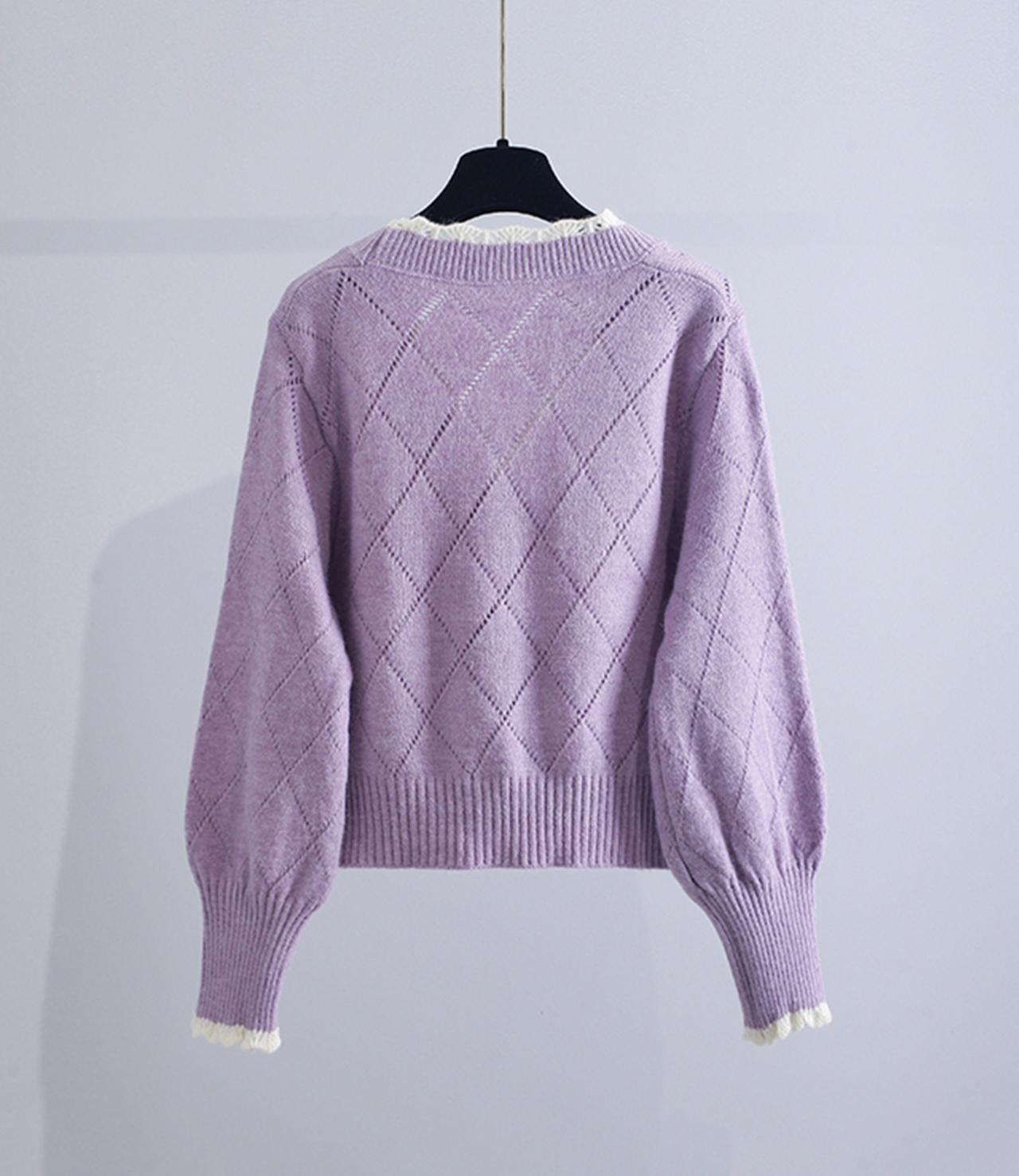 Flowers Long Sleeve Cardigan Sweater 140