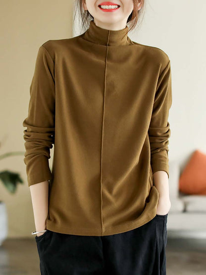 Autumn Artsy Warm Turtleneck T-shirt