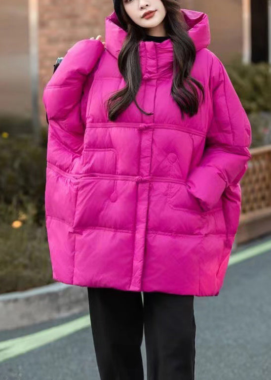 Rose Hooded Duck Down Puffer Jacket Winter