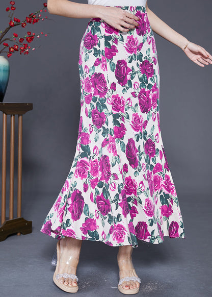 Boutique Rose High Waist Chiffon Skirts Summer
