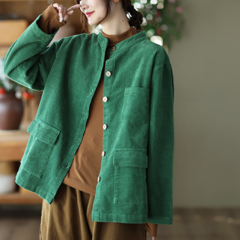 Cotton Corduroy Pocket Stripe Jacket