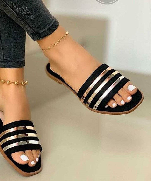 Pink Faux Leather Splicing Peep Toe Beach Slide Sandals