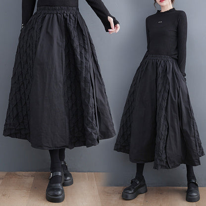 Fish Scale Print Oversized Panelled Skirt