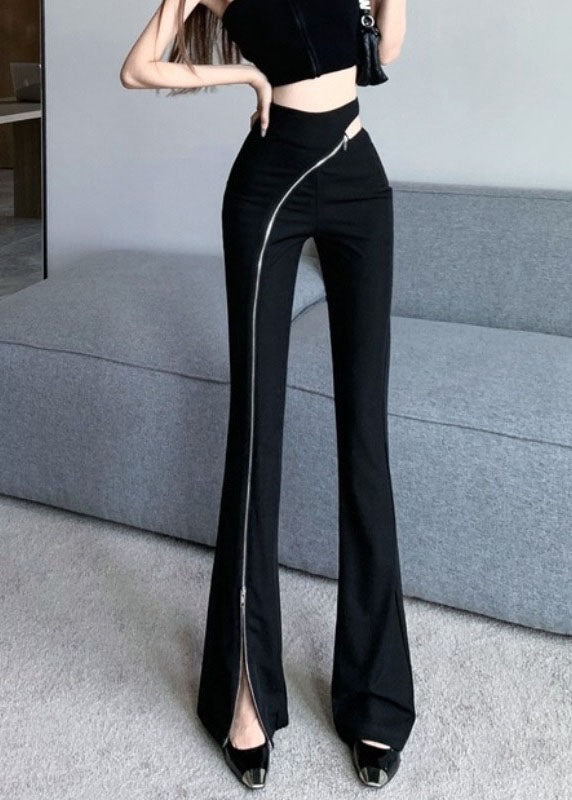 Black Pockets High Waist Flare Pants