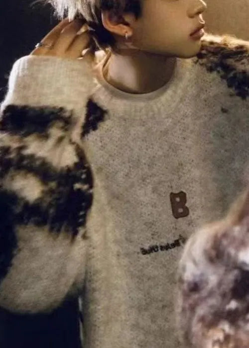 New Beige Tie Dye Cozy Knit Sweaters Winter