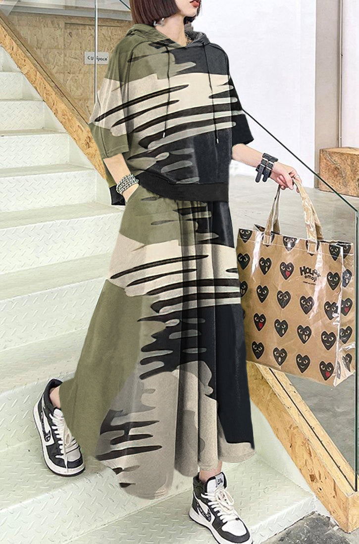 New Color Geometry Spring Explosion Street Guard Two Piece Skirt