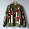 Comstylish Classic Mushroom Art Chunky Knitted Sweater