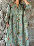 Women's Elegant Simple Rose Floral Pattern Shirt Style Cotton and Line
