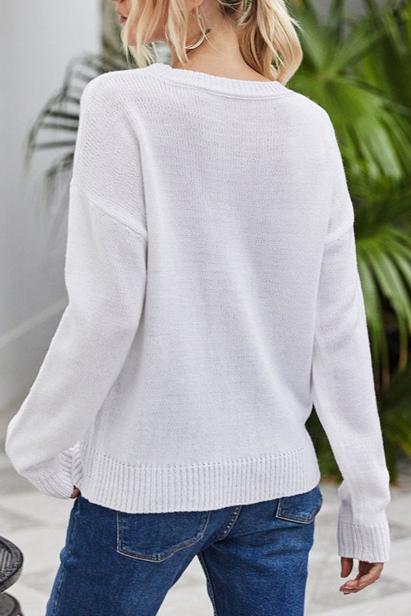 Heart-shaped Printed Sweater