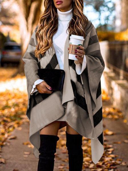 Coats Plaid Double-purpose Woolen Shawl Coat
