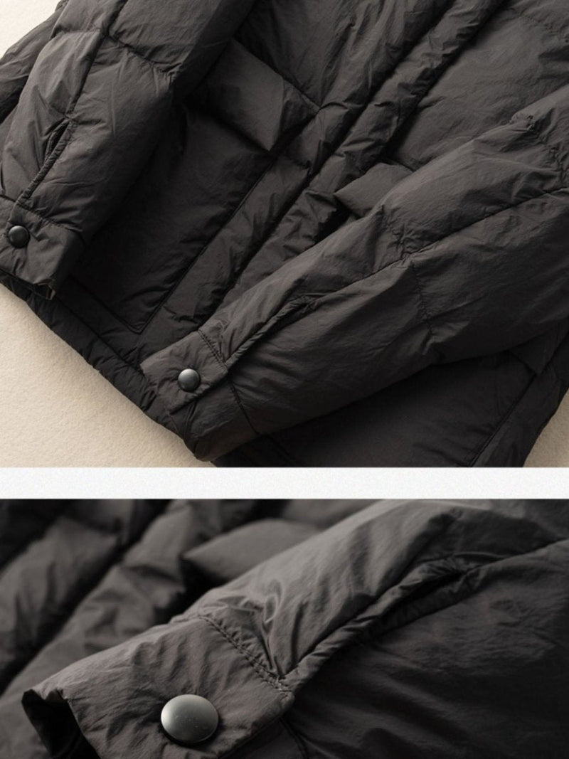 Lightweight Thickened Pockets Loose Down Jacket