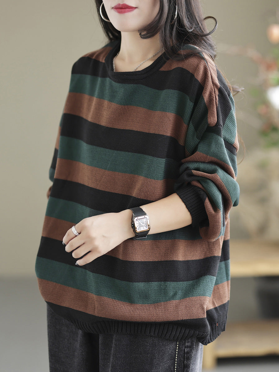 Striped Commuter Loose Sweater