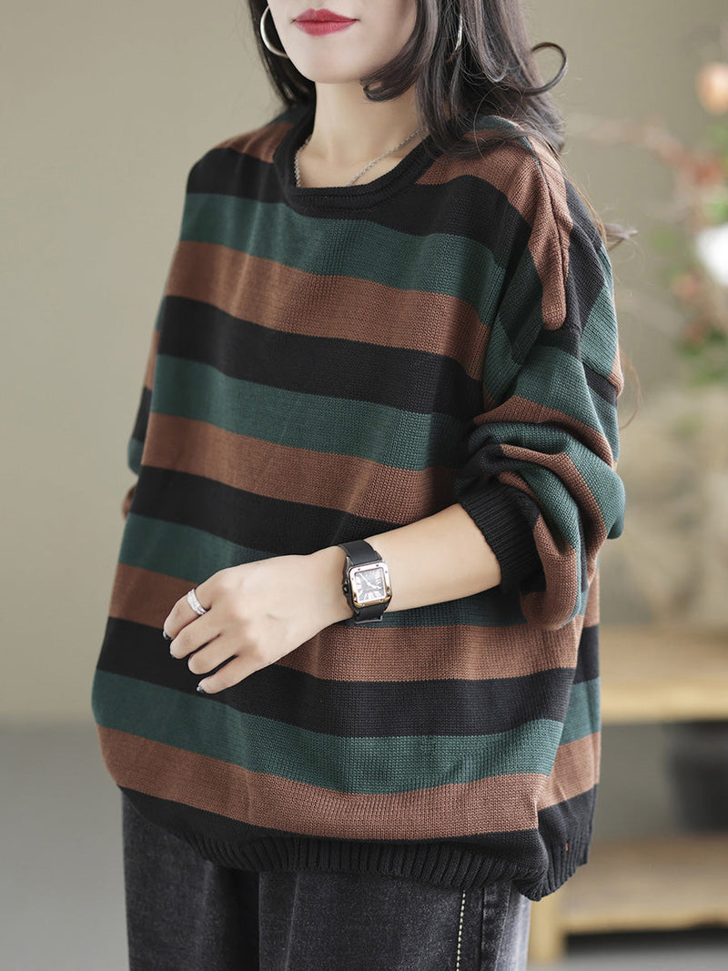Striped Commuter Loose Sweater
