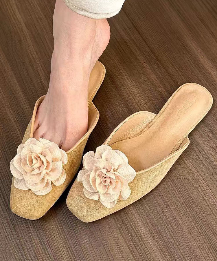 French Versatile Comfy Apricot Slide Sandals