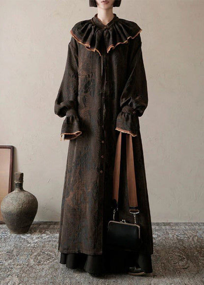 Modern Oversized Jacquard Wear on Both Sides Trench Coats Spring