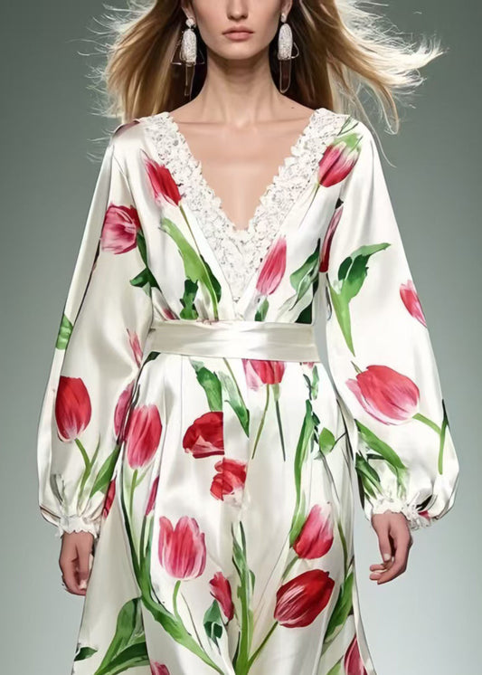 Red Silk Dress Exra Large Hem Spring