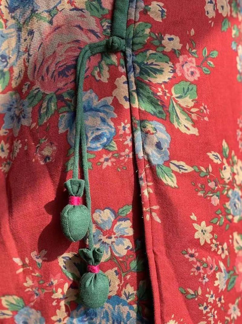 Print Button Shawl Coat