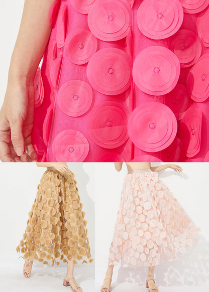 Rose Elastic Waist Exra Large Hem Tulle Skirt Summer