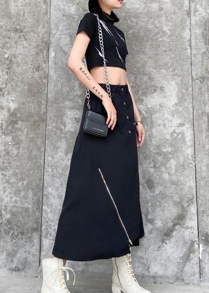 Irregular Skirt Female Summer A-line Skirt in the Long Section of Large Size Elastic Waist Wild Skirt