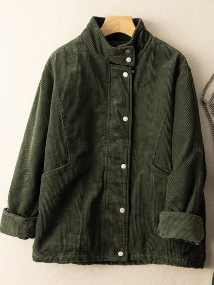 Thickened Corduroy Suit Collar Short Coat