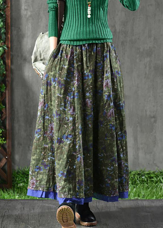 Spring Double Layers Printing Skirt