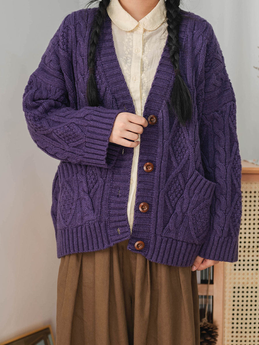 Winter Knitted Button Loose Sweater Cardigan