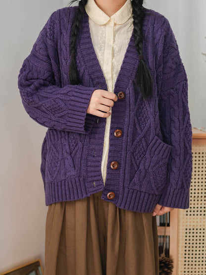 Winter Knitted Button Loose Sweater Cardigan