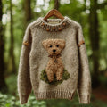 Women's Vintage Mohair Dog Embroidered Sweater artswardrobe