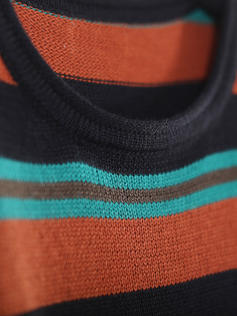 Striped O-neck Loose Sweater