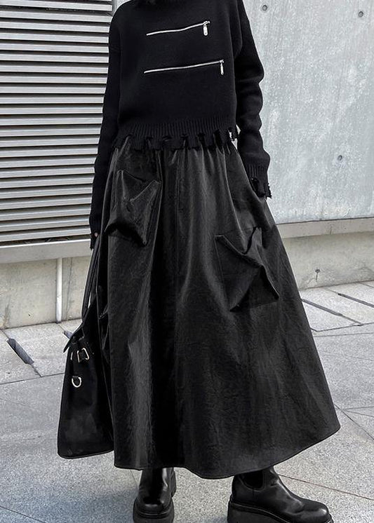 Autumn and Winter High Waist Mid Length Long Skirt