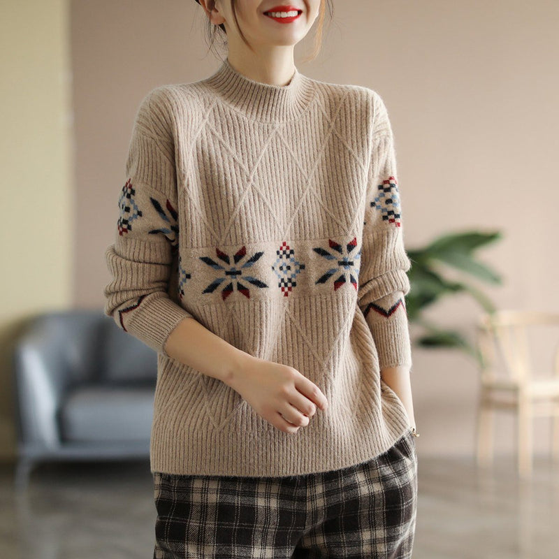 Winter Half Turtleneck Loose Knitted Sweater