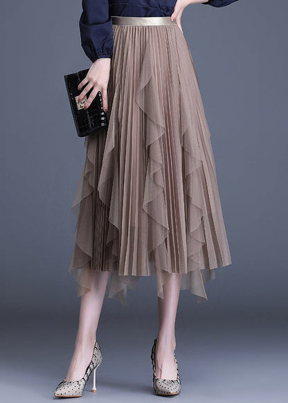 White Patchwork Tulle a Line Fall Skirt