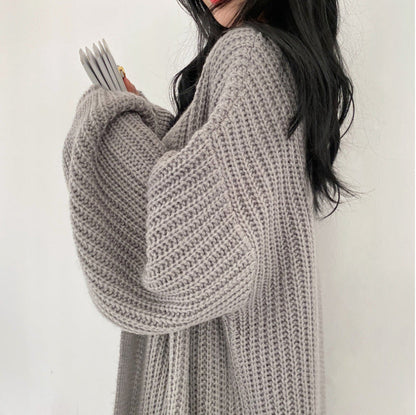 Loose Long Knitted Sweater Coat