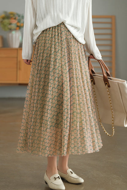 Digitally Printed Densified Elastic Waist Skirt