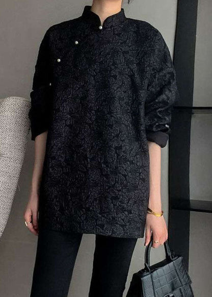 Fine Black Print Coats Spring